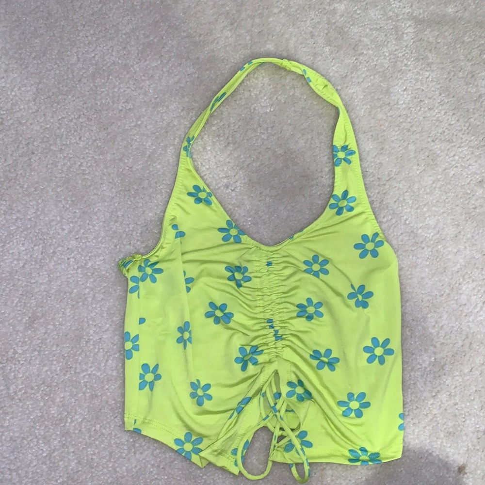 Colorful flower pattern crop top